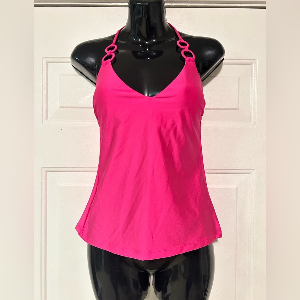 TRINA TURK WOMEN'S MONACO RING HALTER TANKINI‎ SWIM TOP - Picture 5 of 12